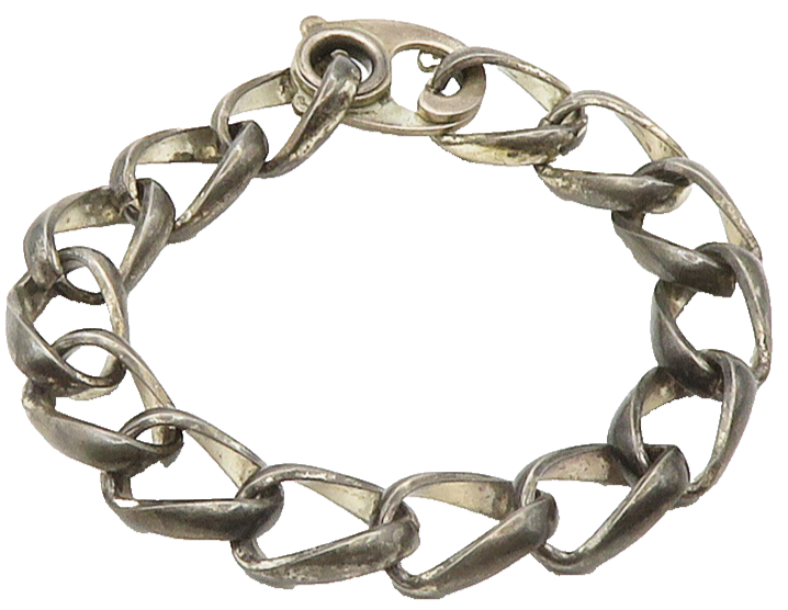 NAPIER 925 Sterling Silver  Vintage Smooth Oxidized Chain Bracelet  BT6102