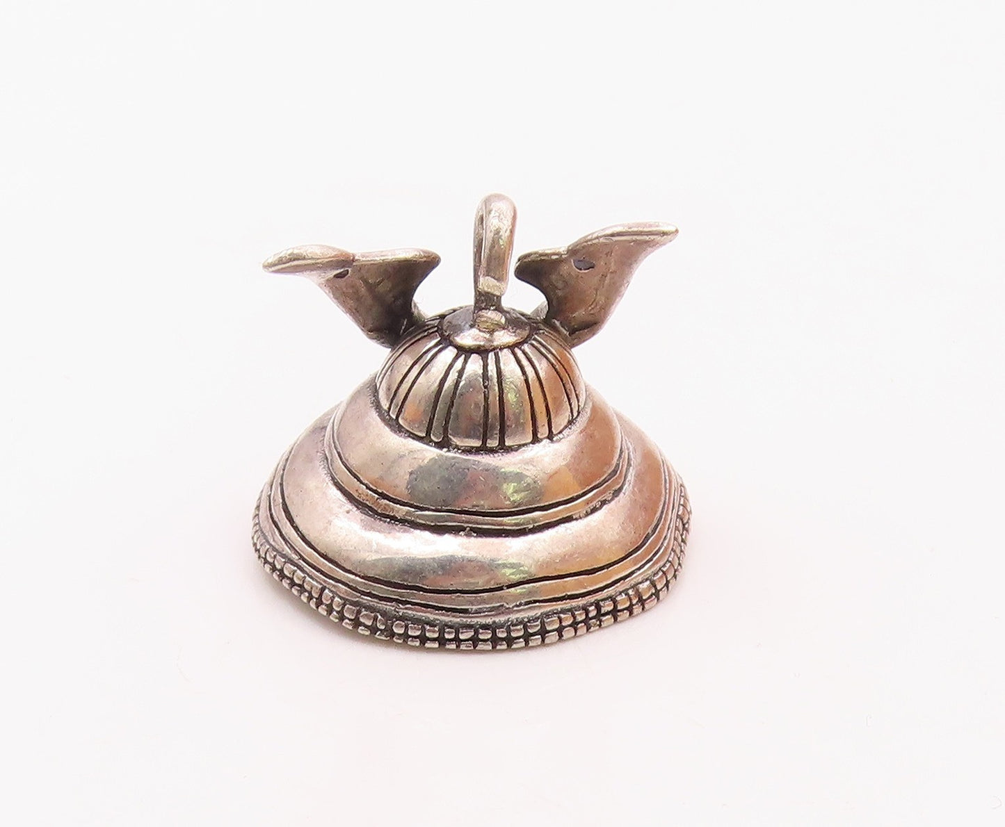 925 Sterling Silver  Vintage Samurai Helmet Pendant  PT17142