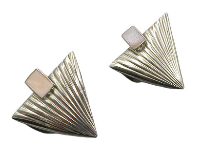 925 Silver Vintage Pink Mother Of Pearl Drop Earrings EG7988