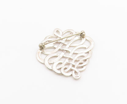 MMA 925 Sterling Silver  Vintage Shiny Open Knot Design Brooch Pin  BP7973