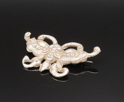 925 Sterling Silver Vintage Antique Textured Butterfly Motif Brooch Pin BP9570