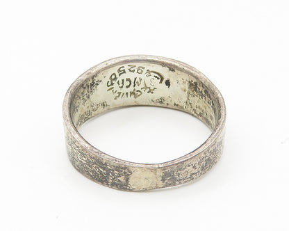 MCA MEXICO 925 Sterling Silver Vintage Inlaid Jasper Pattern Ring Sz 8  RG10882