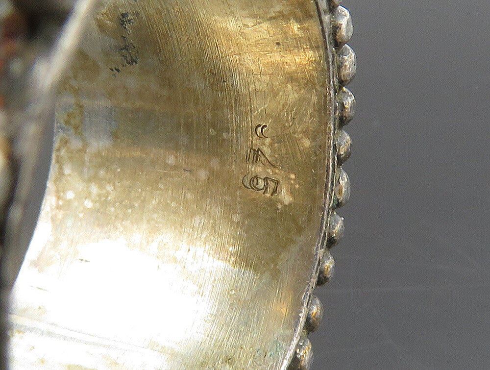 925 Sterling Silver  Vintage Beaded Raised Edge Band Ring Sz 8  RG24238