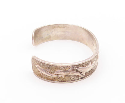 925 Sterling Silver Vintage Bracelet KABANA Swimming Delphine Family  BT11192