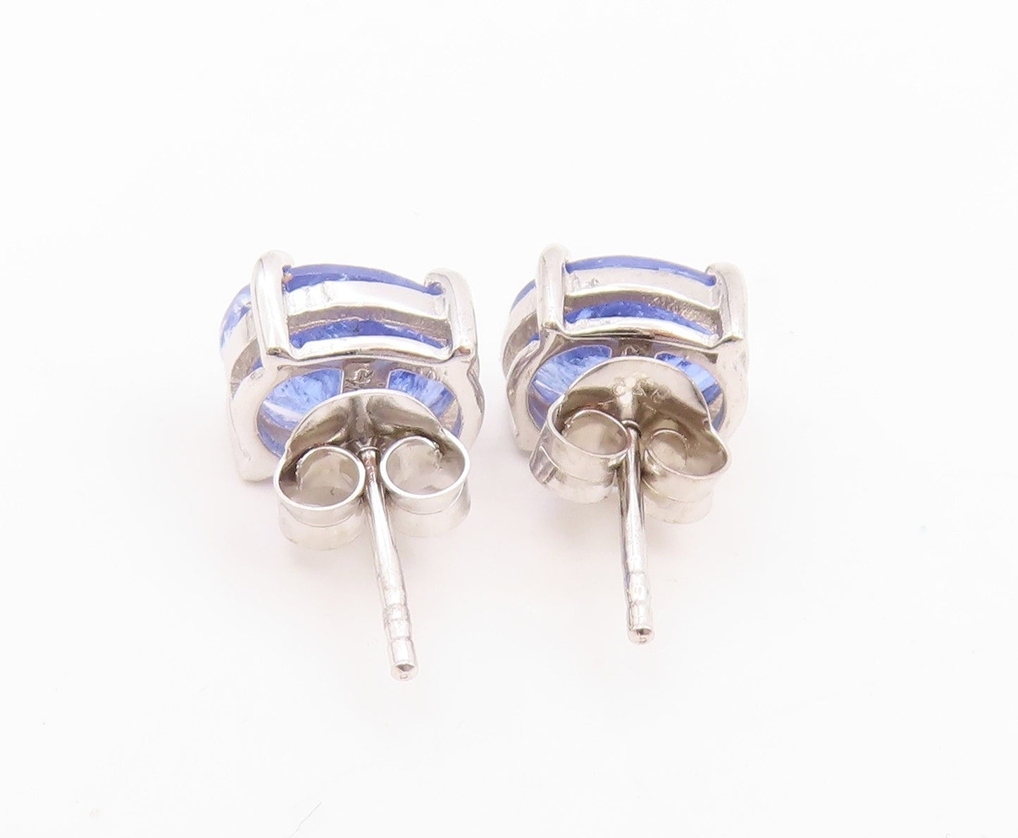 925 Sterling Silver Vintage Earrings Minimalist Oval Cut Tanzanite Studs EG14009