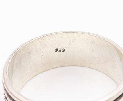 925 Sterling Silver Vintage Ring Braided Rope Spinner Band  Sz 13.5  RG34954