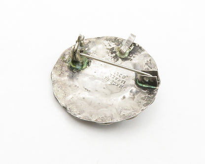 ISRAEL 925 Sterling Silver  Vintage Petite Turquoise Floral Brooch Pin  BP5277