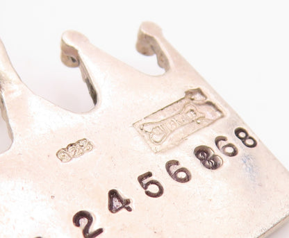 SILVER BONES 925 Silver  Vintage Reigning Whiskers Crown Pendant  PT19850