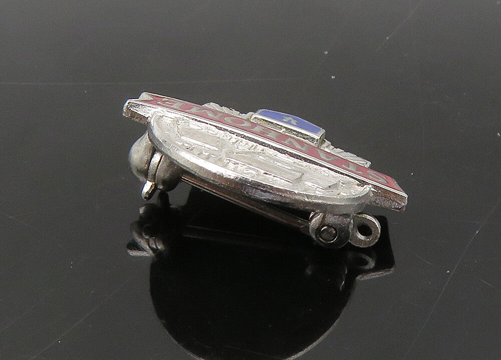 925 Sterling Silver  Vintage Enamel Stanhome Salesman Brooch Pin  BP8667