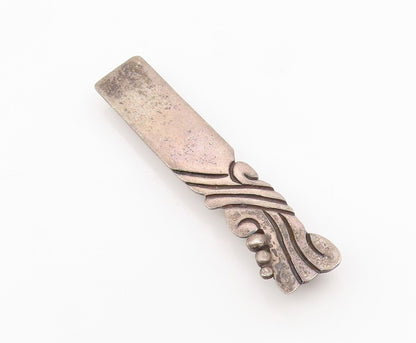 925 Sterling Silver Vintage Tie Clip MARICELA Dark Tone Swirly Carved  TR3852
