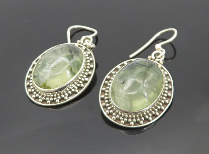 925 Sterling Silver Vintage Cabochon Rutilated Quartz Dangle Earrings EG3197