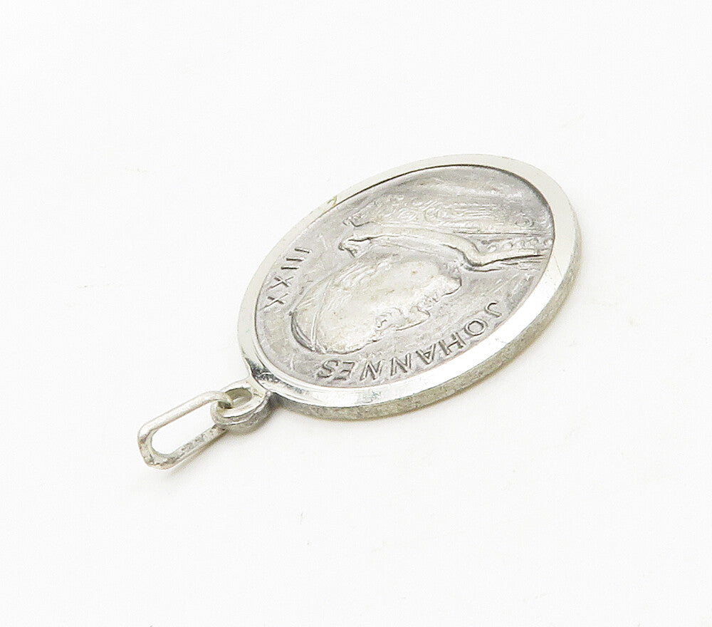 925 Sterling Silver  Vintage Pope John XXIII Catholic Rome Pendant  PT13252