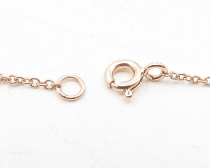 925 Silver  Genuine Diamond Rose Gold Plated Love Heart Chain Necklace  NE2063