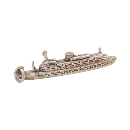 925 Sterling Silver Vintage Pendant 3D Ocean Liner Charm S.S Statendam  PT24889