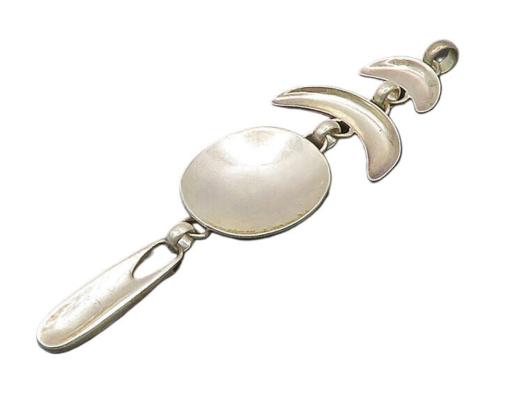RLM STUDIO 925 Sterling Silver  Vintage Crescent Shape Linked Pendant  PT16176