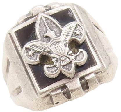 925 Sterling Silver Vintage Ring Solid US Military Logo Carved  Sz 6  RG31684