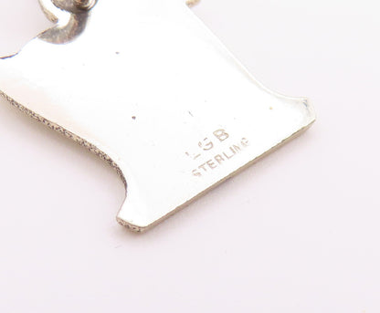 925 Sterling Silver  Vintage Petite Shiny 17 Birthday Pendant  PT18448
