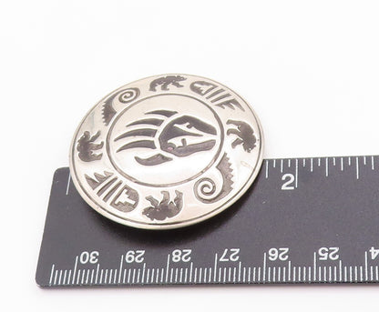 925 Sterling Silver Vintage Brooch NAVAJO Bear Paw Strength Motif Design BP11812