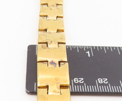 925 Sterling Silver Vintage Bracelet Gold Plated PAT AREIAS Buckle Link  BT11594