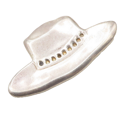MEXICO 925 Sterling Silver  Vintage Shiny Sombrero Motif Brooch Pin  BP7631