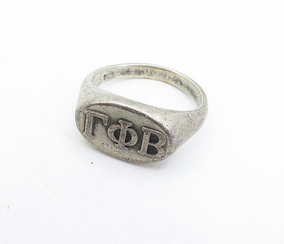 925 Sterling Silver  Vintage Petite College Sorority Band Ring Sz 4.5  RG7139