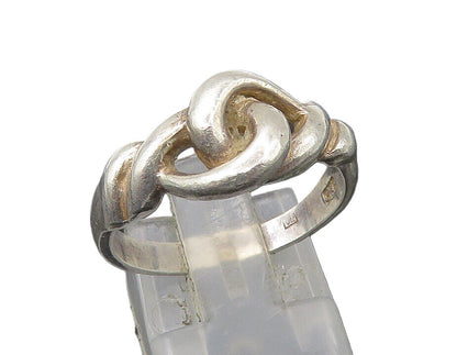 925 Sterling Silver Vintage Shiny Interlocking Loops Band Ring Sz 8 RG22380