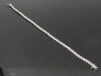 925 Sterling Silver  Round Cut White Cubic Zirconia Tennis Bracelet  BT1112