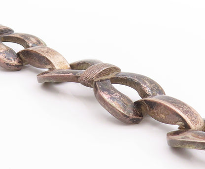 925 Sterling Silver Vintage Bracelet ARGENTINA Interlinked Ribbon Bow  BT11366
