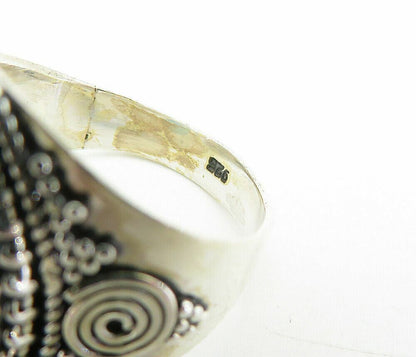 925 Sterling Silver  Blue Chalcedony Tear Drop Cocktail Ring Sz 6.5  RG8067