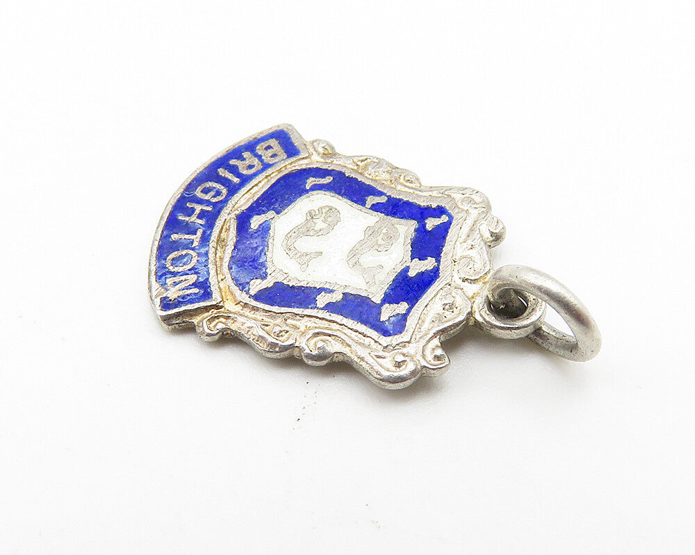 925 Sterling Silver  Vintage Petite Enamel Coated Brighton Pendant  PT8188