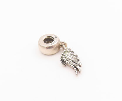 925 Sterling Silver Vintage Pendant PANDORA CZ Inlay Wings Of Angel  PT24400