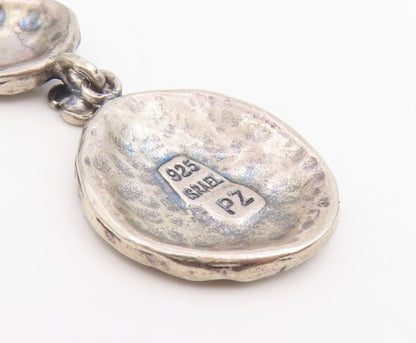 925 Sterling Silver Vintage Earrings OR PAZ ISRAEL Double Disc Dangle  EG14114