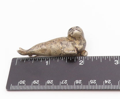 925 Sterling Silver Vintage Brooch Pin Blue Eyed Solid Seal Figurine  BP12196