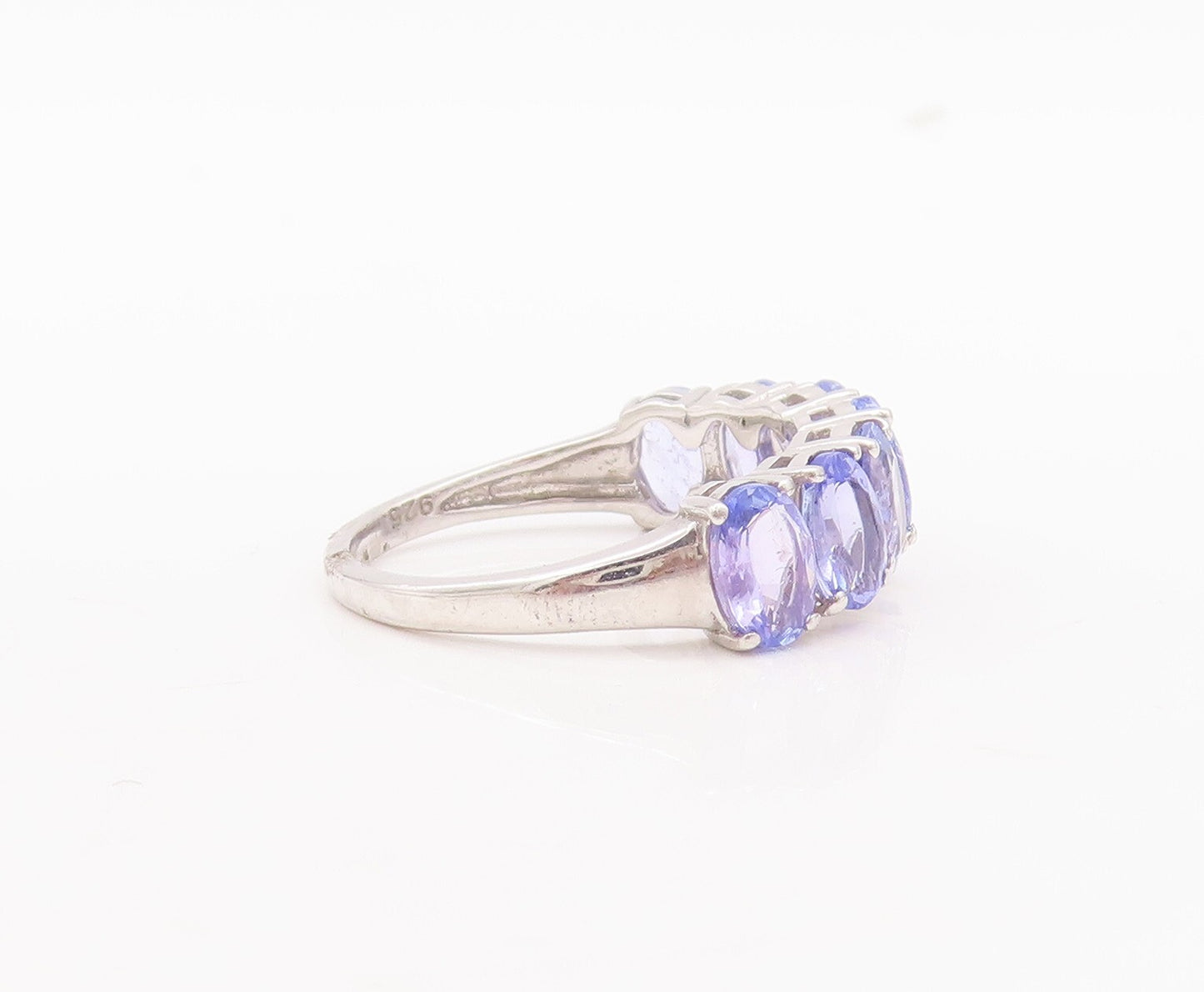 925 Sterling Silver Vintage Ring Oval Cut Tanzanite Band  Sz 7  RG29749