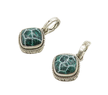925 Sterling Silver  Vintage Enamel Coated Design Dangle Earrings  EG8067