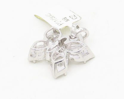 925 Sterling Silver  Sparkling Cubic Zirconia Butterfly Motif Pendant  PT13884