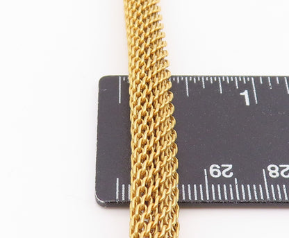 925 Sterling Silver Vintage Necklace Gold Plated Intricate Woven Mesh  NE4817