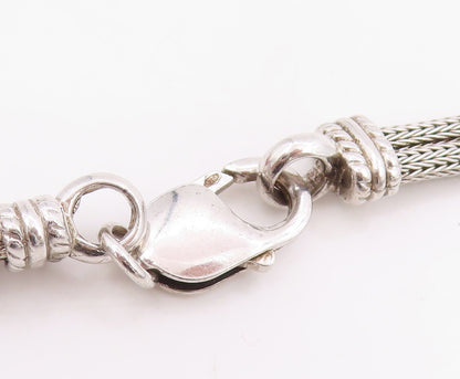 925 Sterling Silver Vintage Necklace Woven Infinity Knot Mesh Choker  NE4792