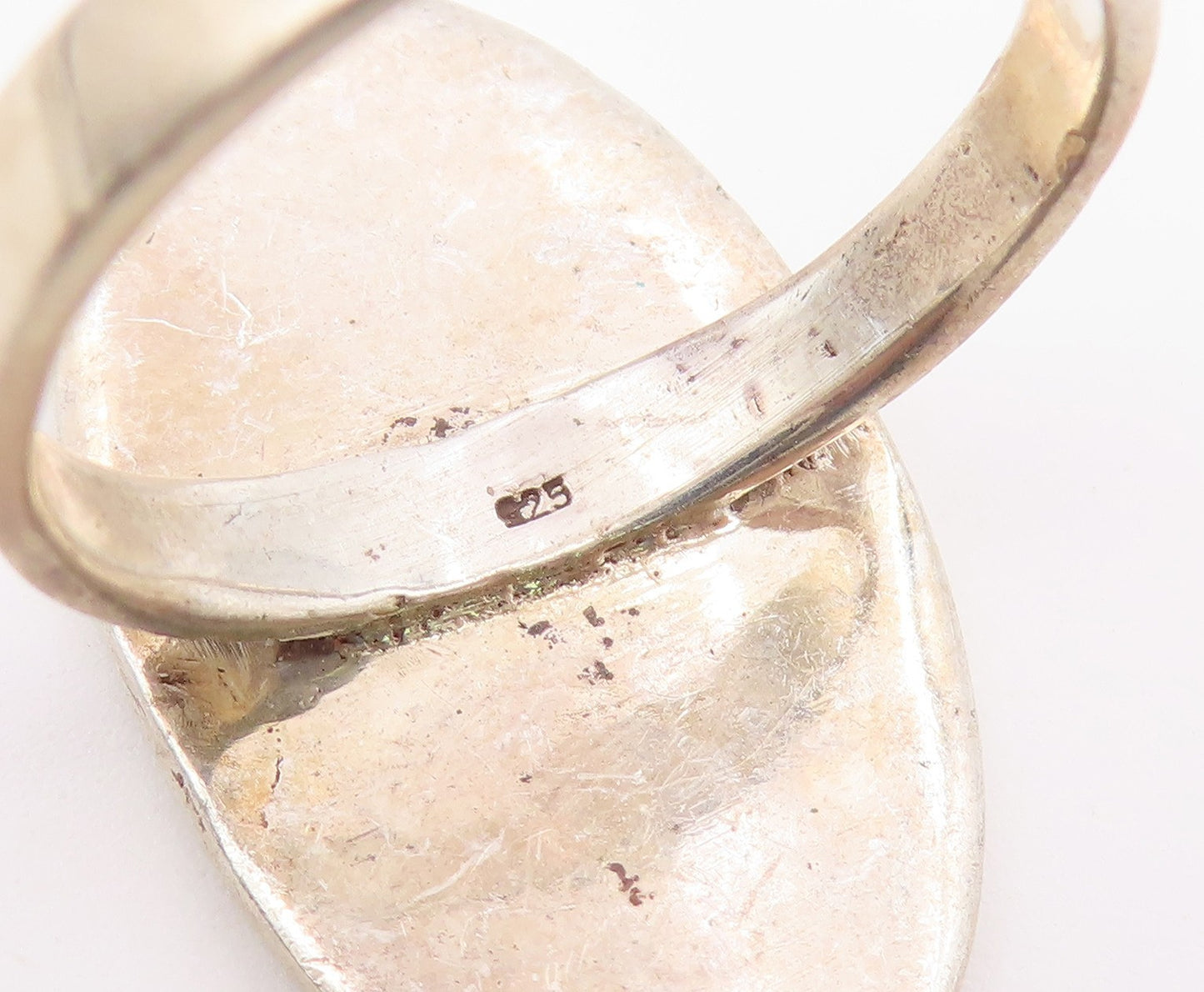 925 Sterling Silver Vintage Ring Modernist Carved Tribal Dance Band Sz 9 RG36901