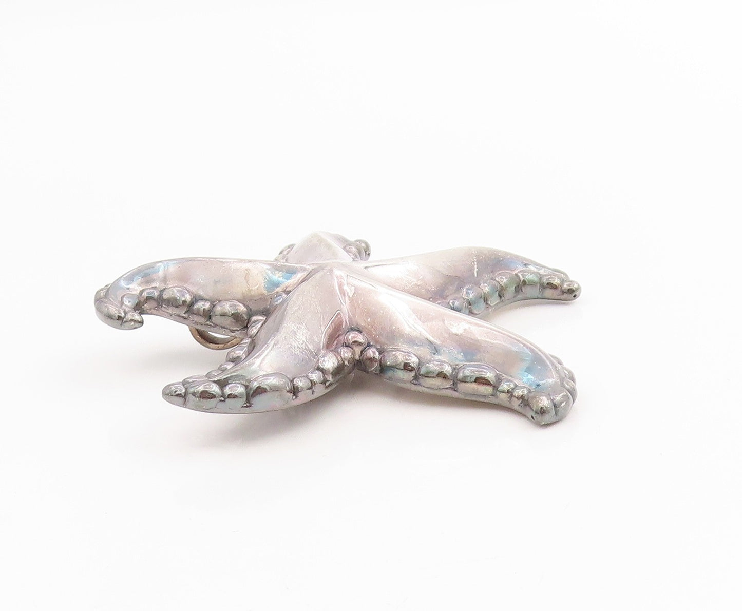 925 Sterling Silver Vintage Brooch Solid Beaded Ocean Starfish Design  BP11990
