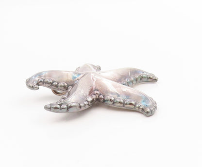 925 Sterling Silver Vintage Brooch Solid Beaded Ocean Starfish Design  BP11990