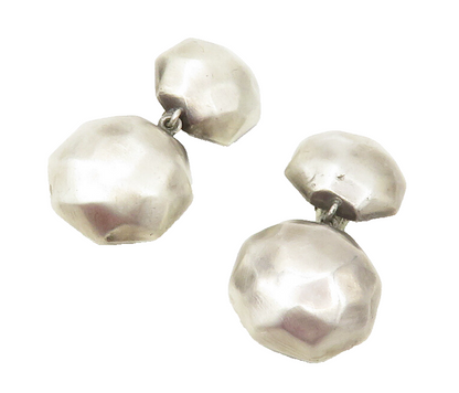 BARRA 925 Sterling Silver Vintage Hammered Non Pierce Dangle Earrings  EG6478