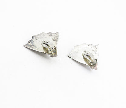 925 Silver  Vintage Amethyst Peridot & Citrine Non Pierce Earrings  EG4456