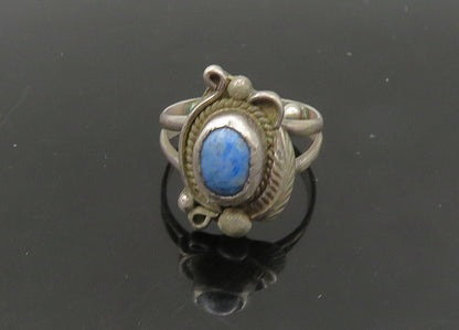 NAVAJO 925 Sterling Silver  Vintage Blue Turquoise Band Ring Sz 2  RG22759