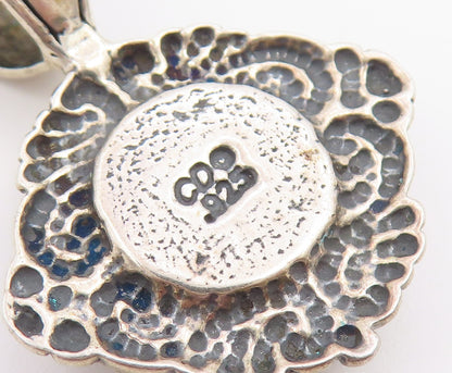 925 Sterling Silver Vintage Pendant CAROLYN POLLACK Rhodonite Charm  PT26555