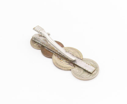 925 Sterling Silver Vintage Tie Clip Antique American Coins Treasure  TR4065