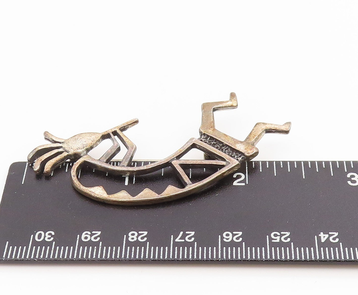 925 Sterling Silver Vintage Brooch Pin SOUTHWESTRN Flute Player Outline  BP12175