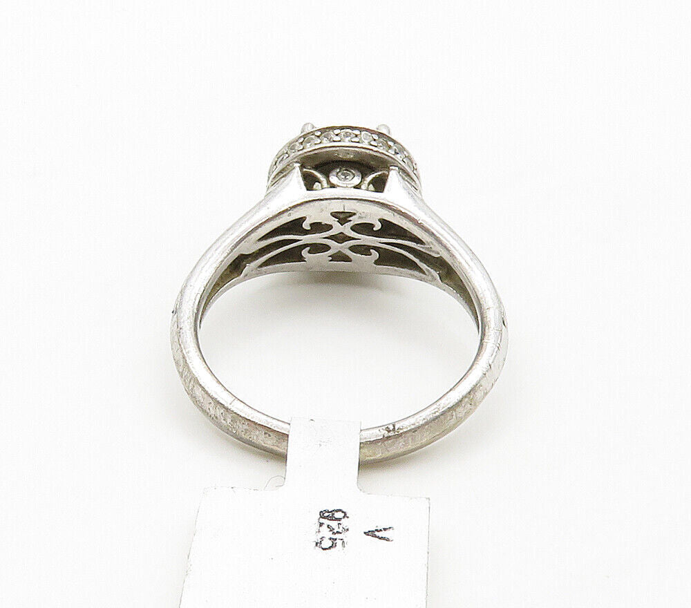 925 Sterling Silver  Vintage Shiny Cubic Zirconia Band Ring Sz 6.5  RG16065