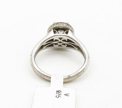 925 Sterling Silver  Vintage Shiny Cubic Zirconia Band Ring Sz 6.5  RG16065