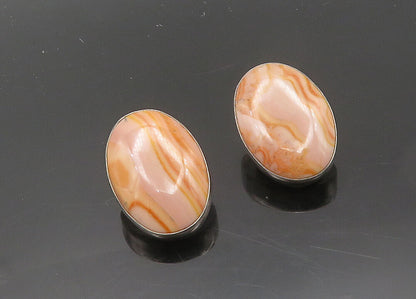SILVER CREATIONS 925 Silver Vintage Rhodochrosite Non Pierce Earrings EG9831